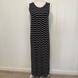 Fighting Eel Midi Dress - Navy Wave